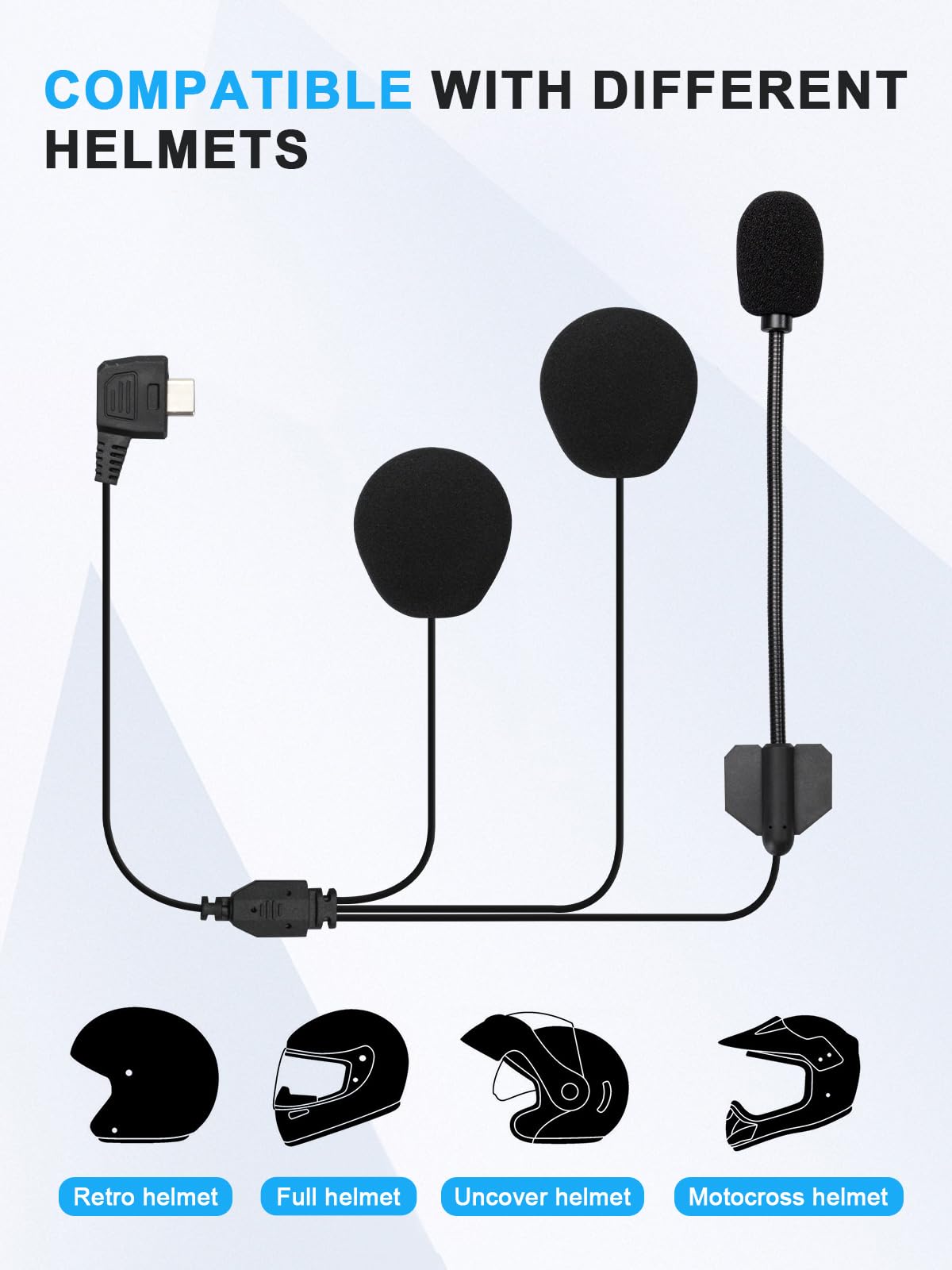 Гарнитура Moman H2 с динамиком и микрофоном Интерком для мотоциклистов, фото №3