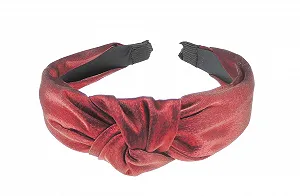 Обруч для волос с узлом Glamour Girlz Shimmer Burgundy - Фото 1