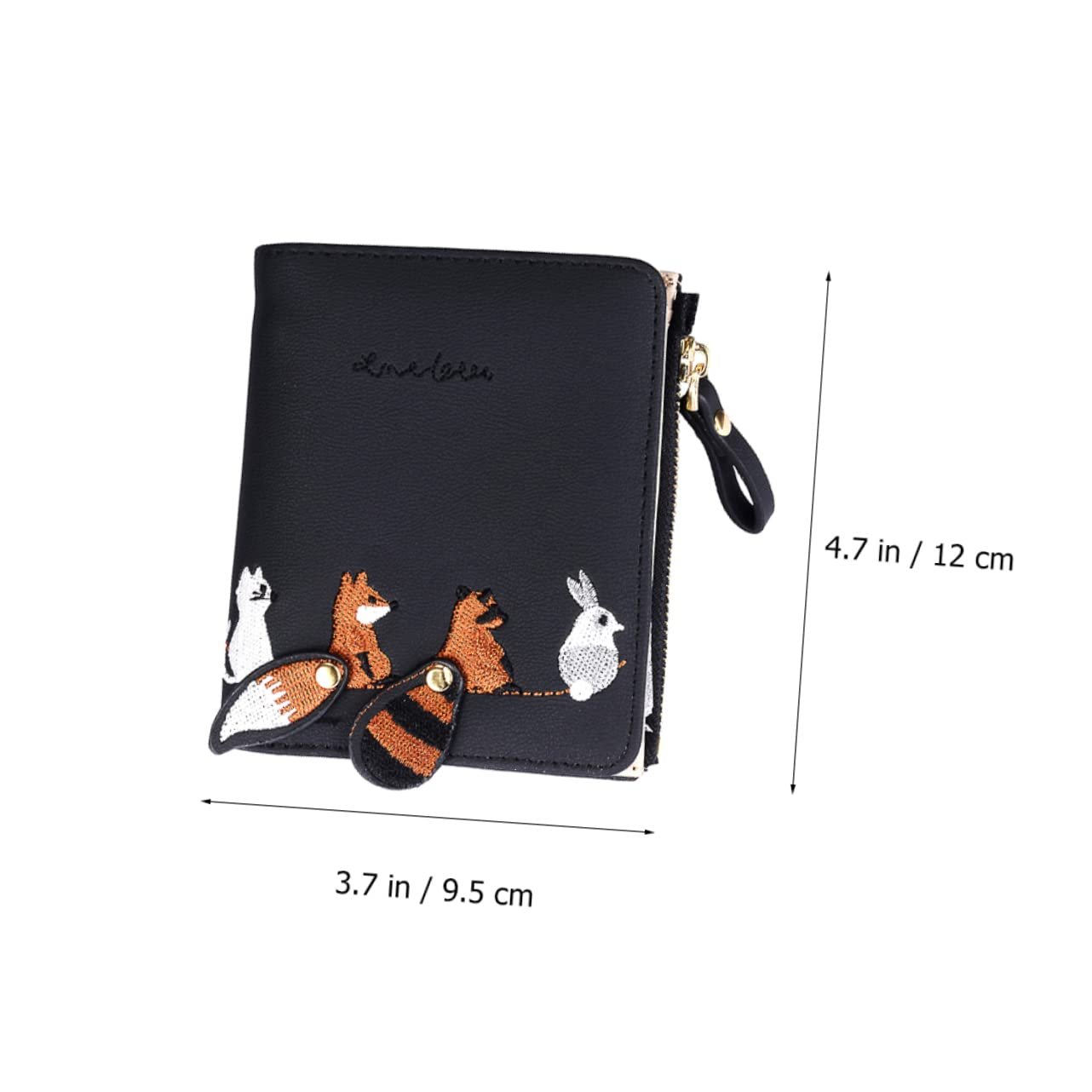 Кошелек Женский Кожаный WRITWAA С вышивкой животных, отделения для карт, элегантный для путешествий, черный, фото №8