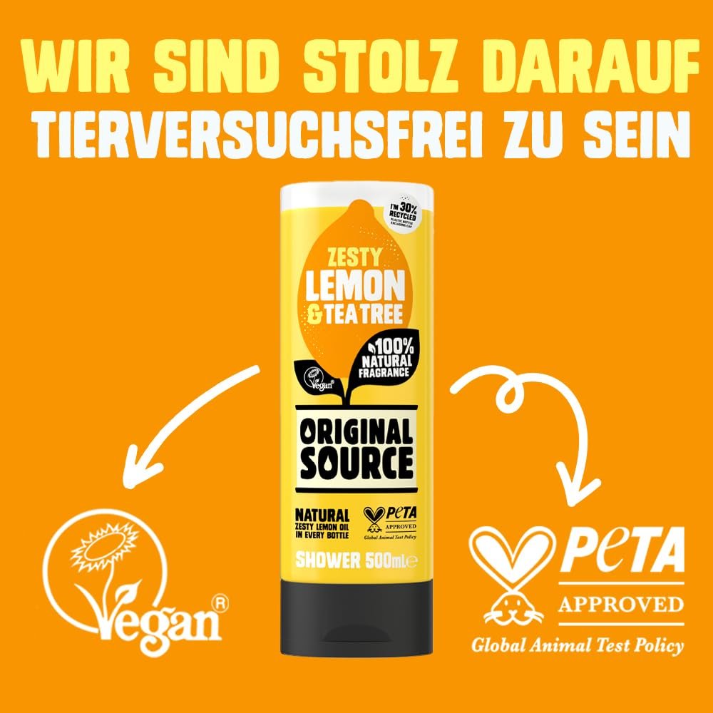 Гель для душа Original Source Lemon & Tea Tree натуральный 500 мл (6 шт.), фото №2