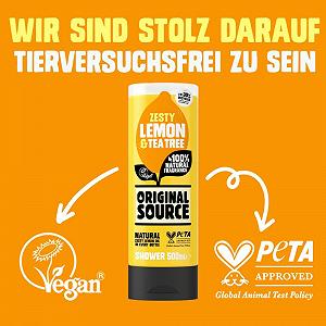 Гель для душа Original Source Lemon & Tea Tree натуральный 500 мл (6 шт.) synthetic.ua - Фото 1