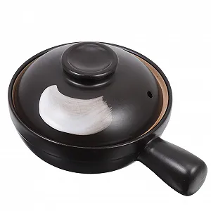 Керамічна каструля BESPORTBLE з кришкою термостійка універсальна для супів та тушкування - Фото 1