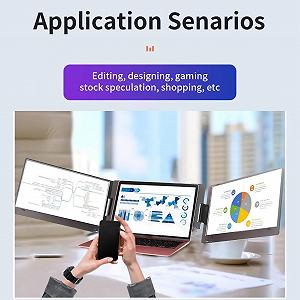 Портативный трековый монитор Gugxiom 14 дюймов для ноутбуков, FHD 1080P IPS два экрана synthetic.ua - Фото 1