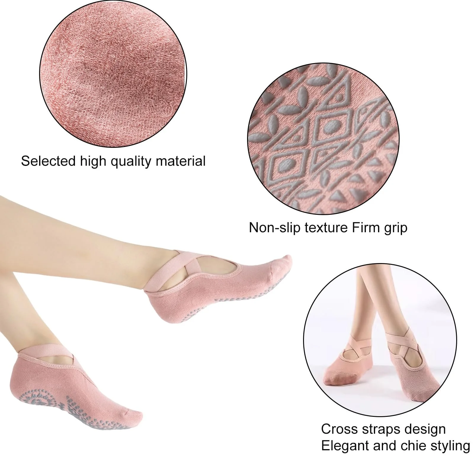Шкарпетки для йоги Жіночі 39-42, 4 пари, фото №3