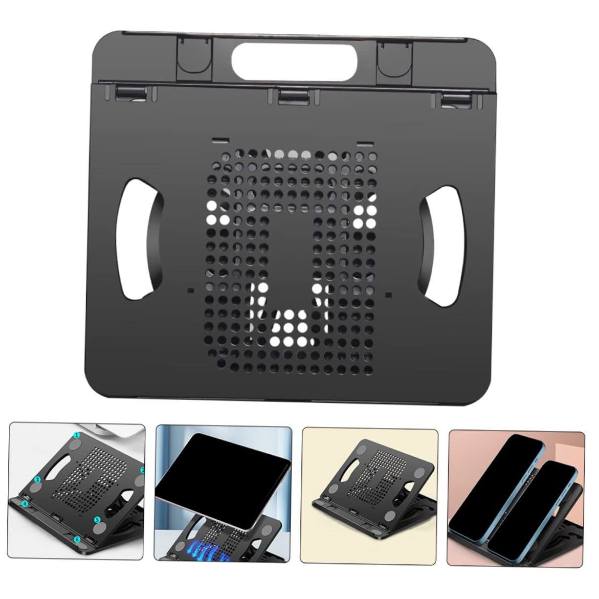 Підставка для ноутбука Yardenfun складана з відділенням Регулювання висоти, вентильована підставка для ноутбука Міцна і регульована, фото №7