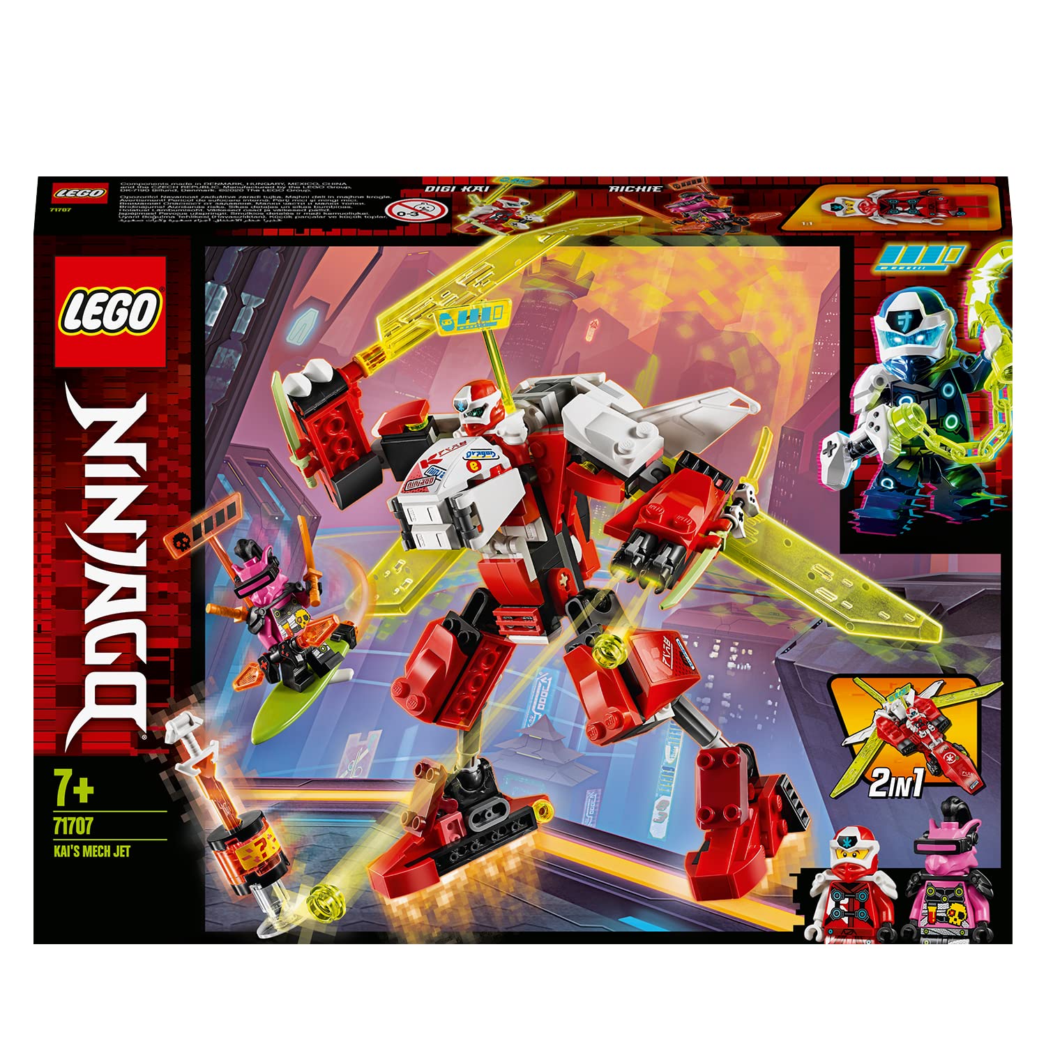 Конструктор Lego Ninjago Kais Mech Jet 71707 2-в-1, фото №6