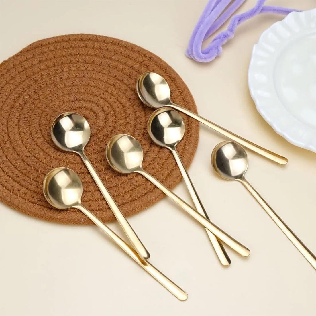 Набір кавових ложок Gold, 12 штук, 13 см, фото №7