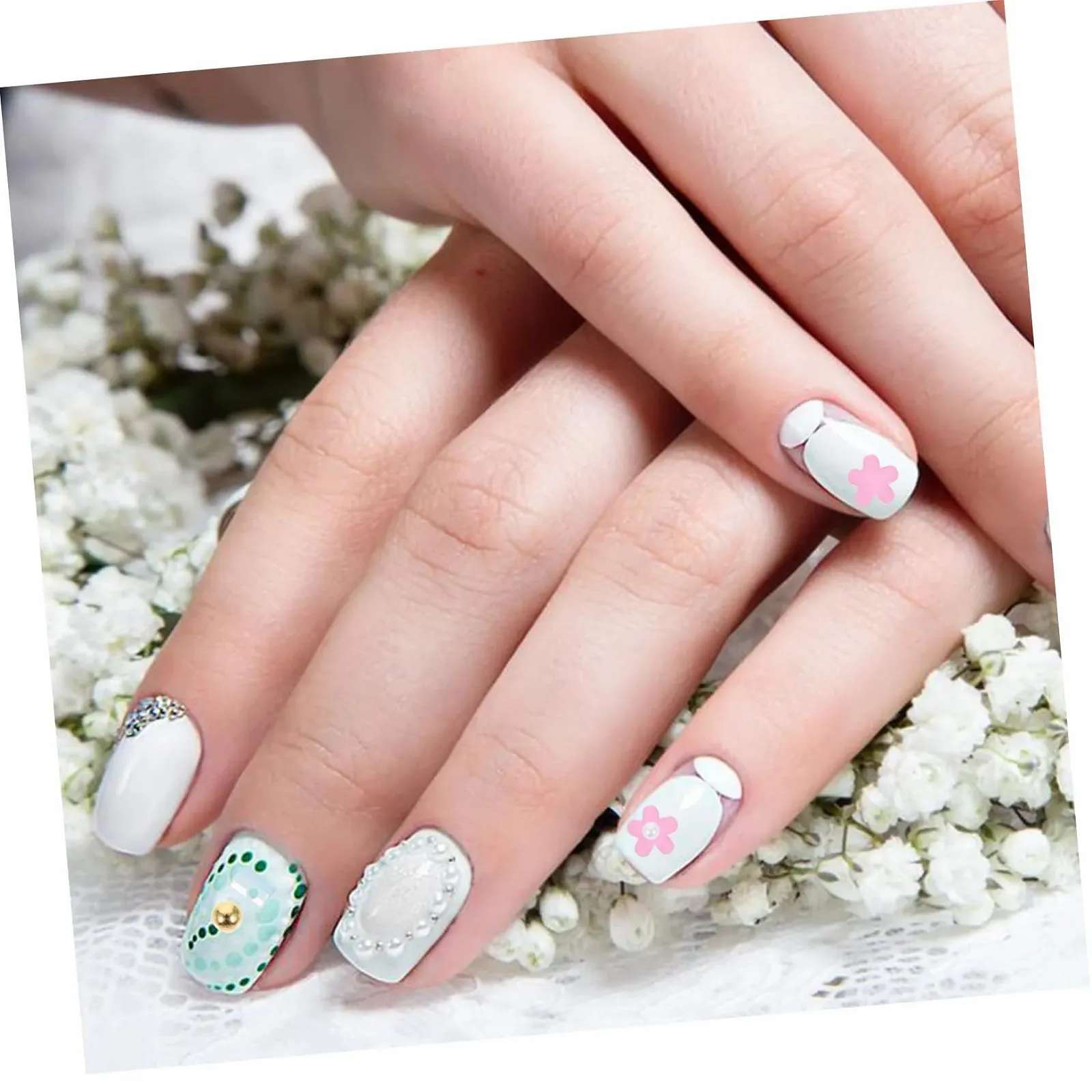 Набор для ногтей Healeved 3D Decoration Brows Cone Appliques Embellishments Crafts Gemstones DIY Decorative Resin, фото №2