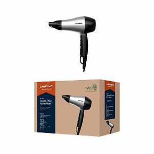 Фен Grundig Sports & Travel HD 2200, 1200 Вт, 2 уровня температуры, 2 уровня воздушного потока, кабель 1,8 м, выдвижная ручка, очень легкий, для использования во всем мире - Фото 1