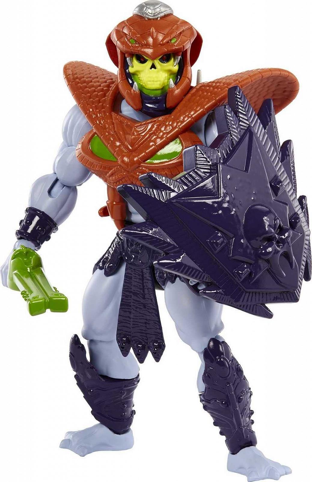 Фигурка Masters of the Universe Skeletor в Змеиной Броне, 16 подвижных суставов, ретро-упаковка, мини-комикс, фото №3