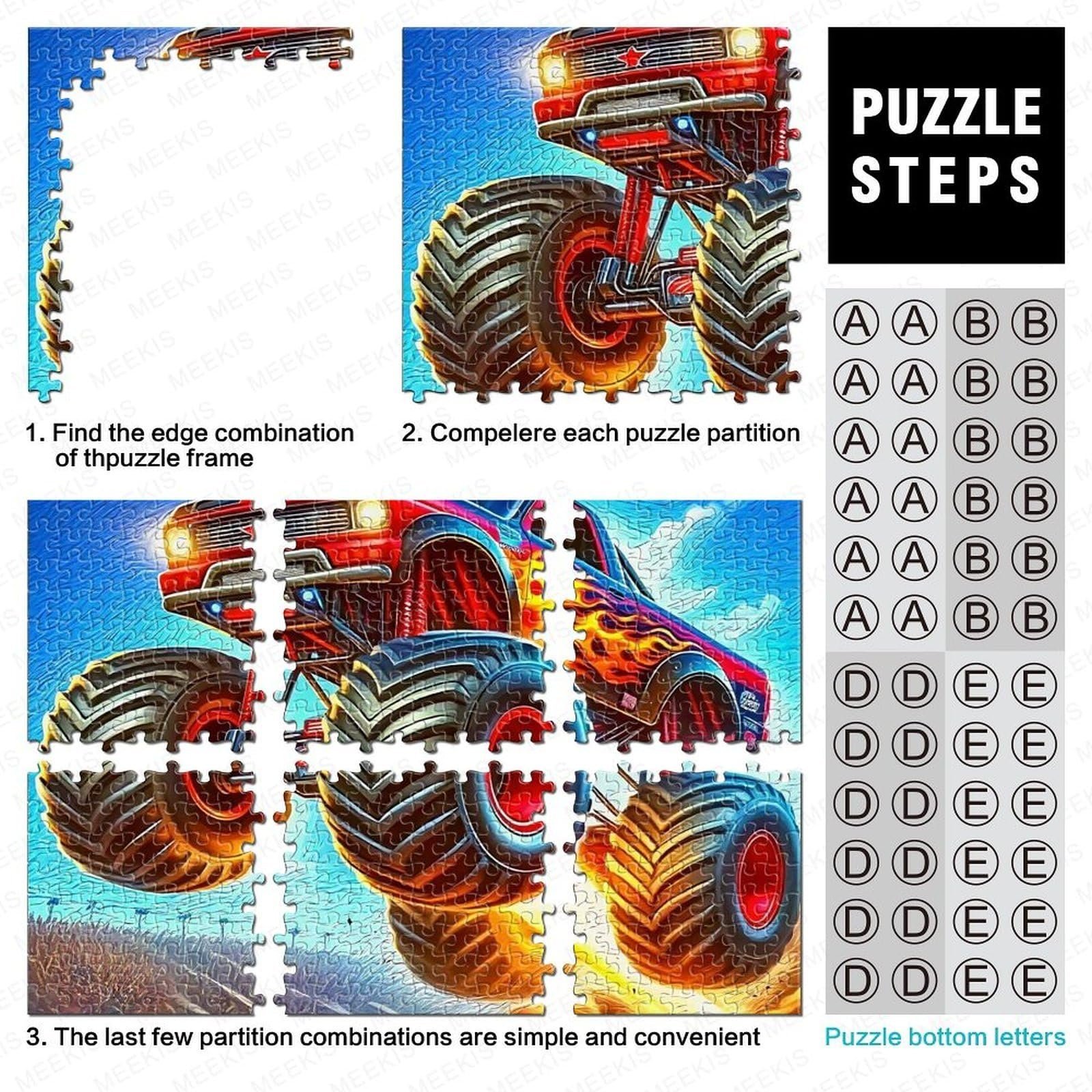 Пазл Monster Truck 1000 деталей 38 x 26 см, фото №3 Пазл Monster Truck 1000 деталей 38 x 26 см, фото №3