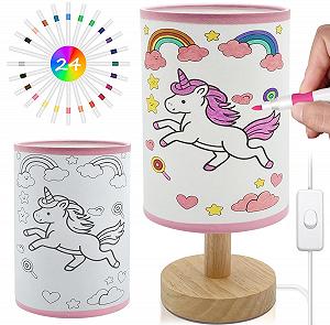 Настільна лампа Unicorn Craft Set DIY Набір для творчості Нічник 24 кольорові олівці Wood synthetic.ua - Фото 1