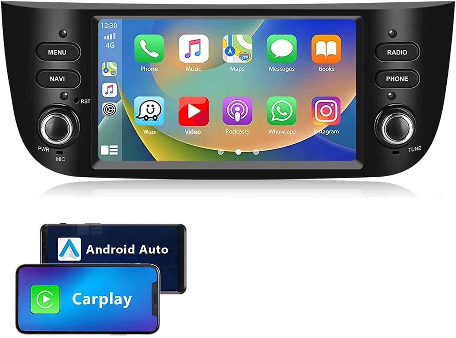 Штатная автомагнитола GOFORJUMP для FIAT Punto / 7" / Сенсорная / 1/32Гб / Android 13 / Apple CarPlay / Android Auto / Bluetooth / WI-FI / GPS / USB, фото №1