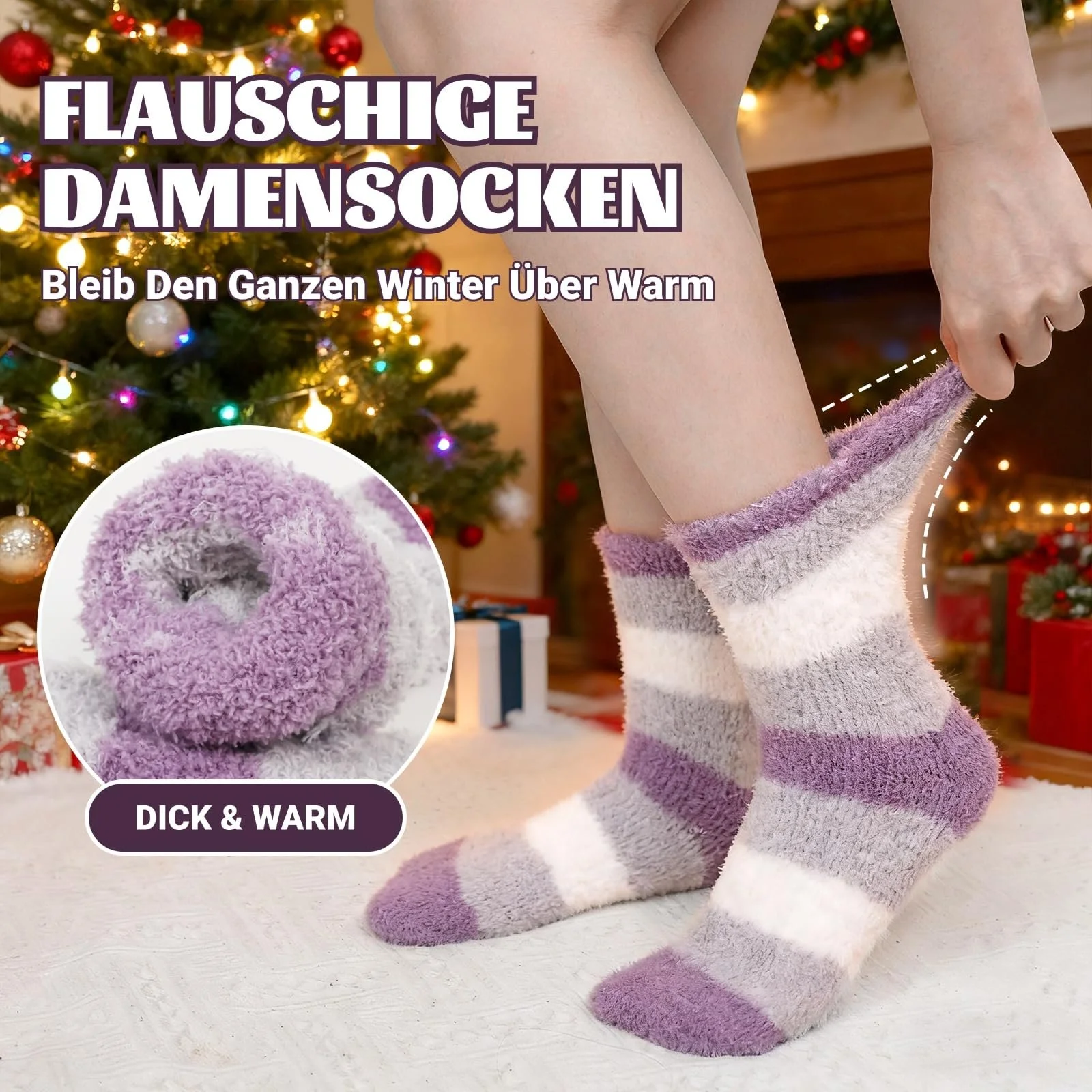 Носки PUTUO Женские Зимние Теплые: Пушистые Домашние Носки для Женщин, фото №4 Носки PUTUO Женские Зимние Теплые: Пушистые Домашние Носки для Женщин, фото №4