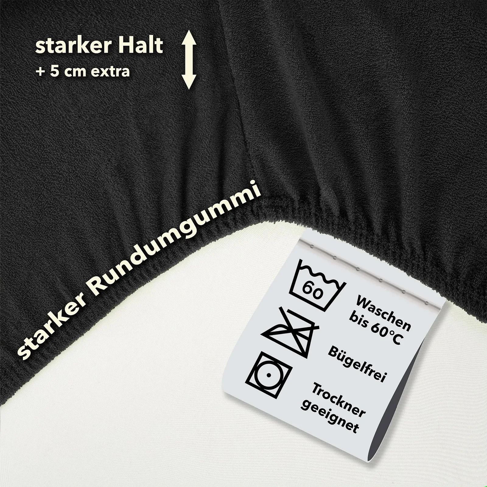 Простынь на резинке STUDIO Basic Terry 200 x 200 см Антрацит, фото №3 Простынь на резинке STUDIO Basic Terry 200 x 200 см Антрацит, фото №3