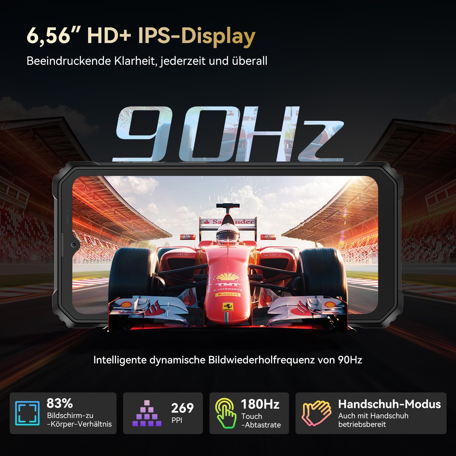 Смартфон Blackview BV6200 Plus 24GB + 256GB 11000 мАч IP68/IP69K 6.56 дюйма 90 Гц Black, фото №7