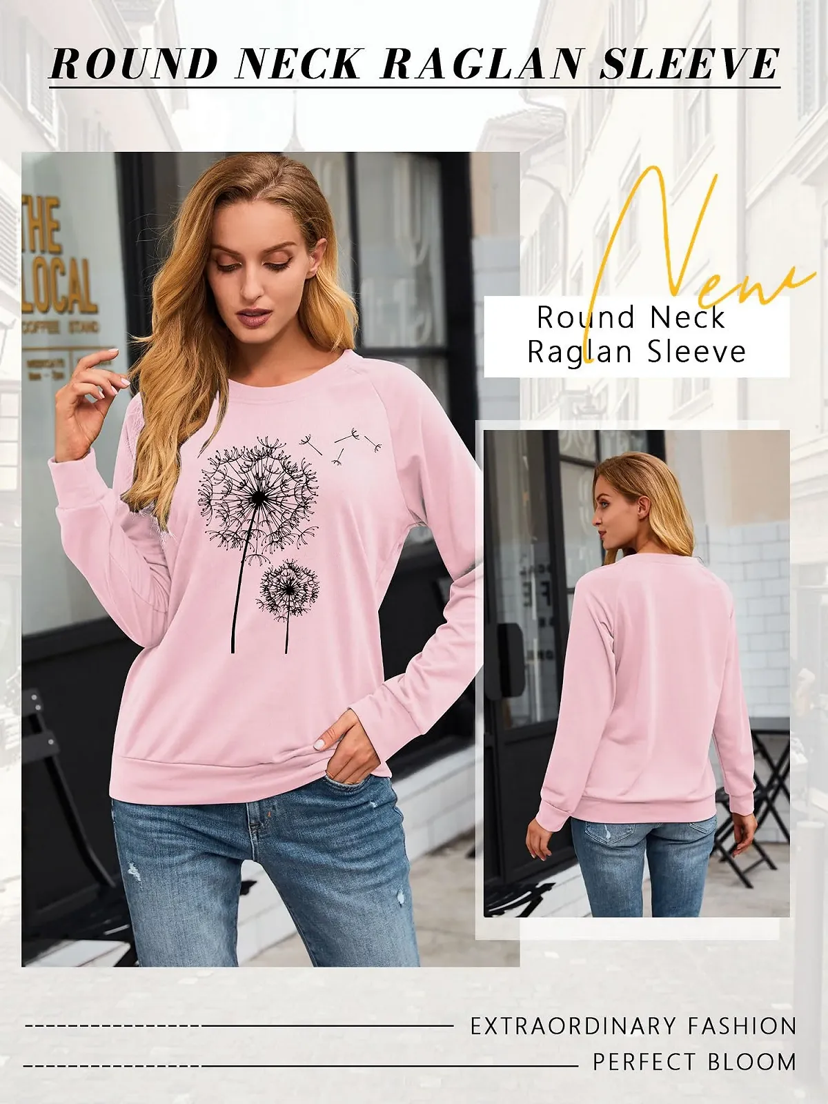 Жіночий світшот Dresswel Кульбаба з довгими рукавами, фото №3