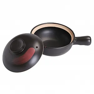 Кастрюля глиняная Garneck жаропрочная с ручкой для тушения и бибимбапа для газовых плит - Фото 1