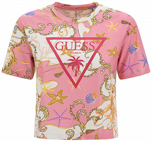 Купить Женская футболка GUESS / Розовая / Размер S - Фото 1 Женская футболка GUESS / Розовая / Размер S - Фото 1