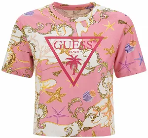 Женская футболка GUESS / Розовая / Размер S - Фото 1