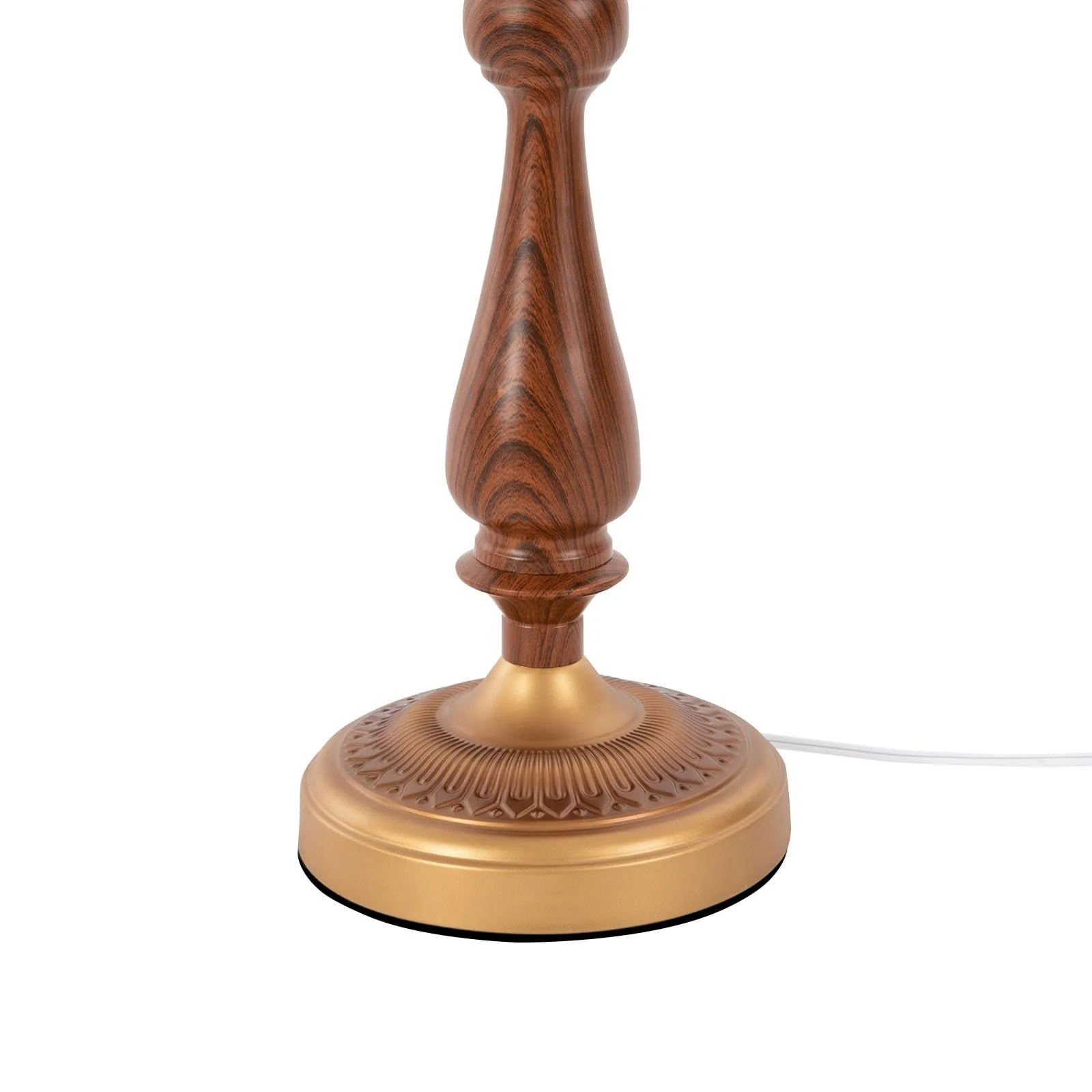 Настільна лампа 40 Вт золота ретро залізо дерево горіх мідь E26, фото №5