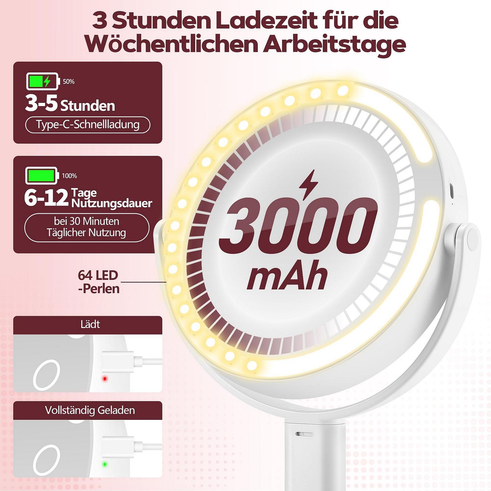 Косметическое зеркало MOMOKUBA LED двустороннее 1X/30X с регулировкой высоты 360° Белое, фото №6 Косметическое зеркало MOMOKUBA LED двустороннее 1X/30X с регулировкой высоты 360° Белое, фото №6