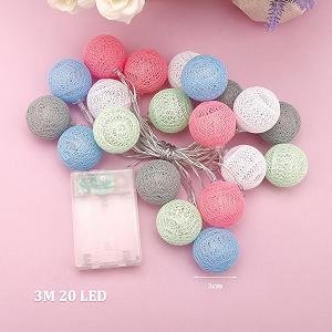 LED Гірлянда ENLACE Кульки з бавовни 3 м 20 LED Кульок з бавовни на батарейках Macaron synthetic.ua - Фото 1