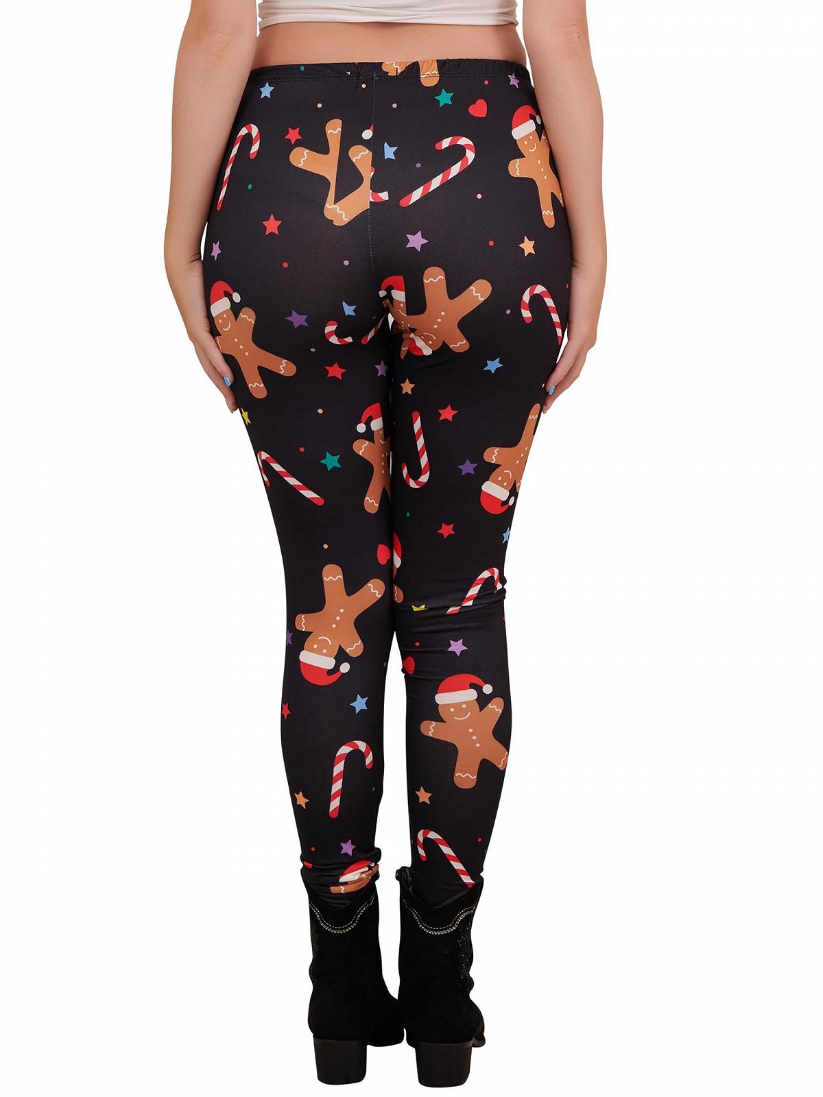 Леггинсы Love My Fashions Рождественские с высокой талией и оригинальным узором, фото №4