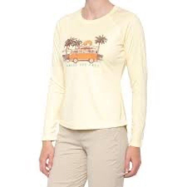 Waves Are Free Printed Rash Guard UPF 50 M Pale Yellow блуза женская Vapor Apparel, фото №1