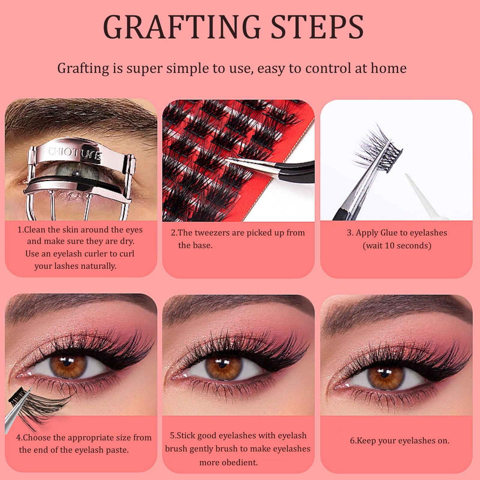 Ресницы накладные Individual, DIY, Кластеры, Естественный вид, Смешанная длина 10-14 мм, 72 кластера, фото №7