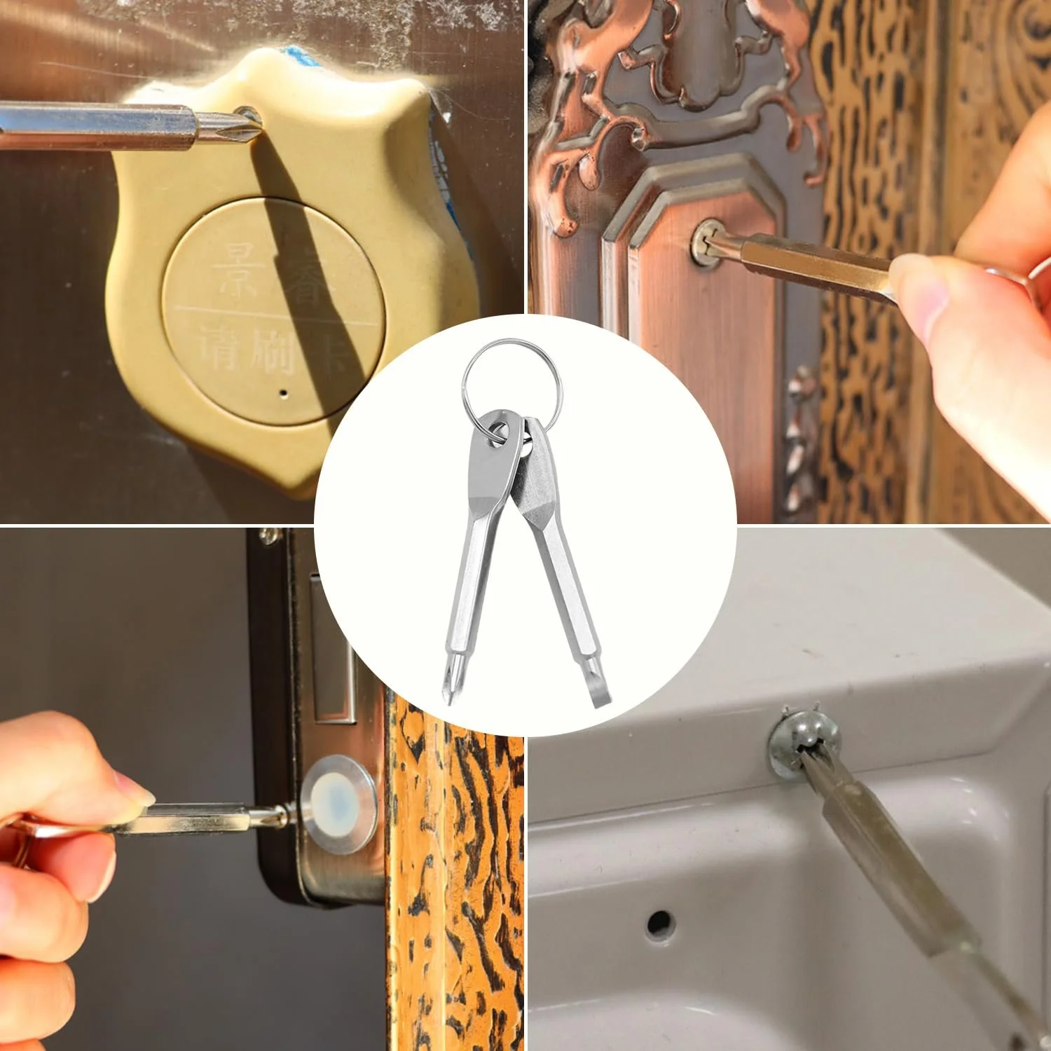 Комплект Міні Викрутки 8 шт. Портативні з Брелоком Багатофункціональні, фото №5