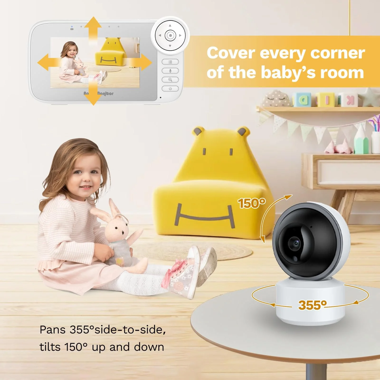 Відеоняня 4,3" Digital Zoom Night Vision Temperature Sensor 10 Lullabies, фото №4 Відеоняня 4,3" Digital Zoom Night Vision Temperature Sensor 10 Lullabies, фото №4