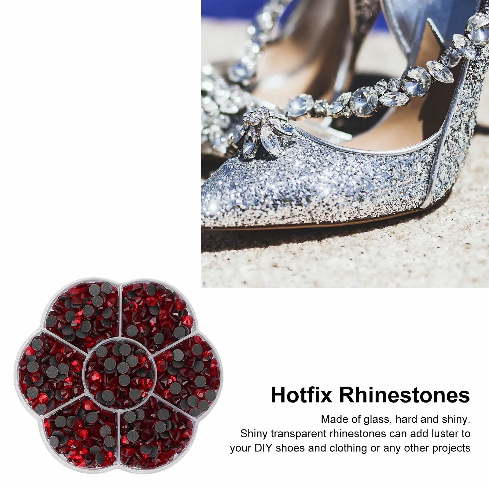 Стрази Скляні Прозорі JM201 Червоний, фото №2