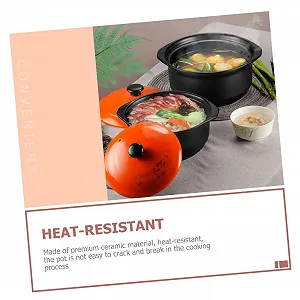 Набор кастрюль керамических 2 шт с крышкой термостойкие антипригарные для супов и тушения synthetic.ua - Фото 1