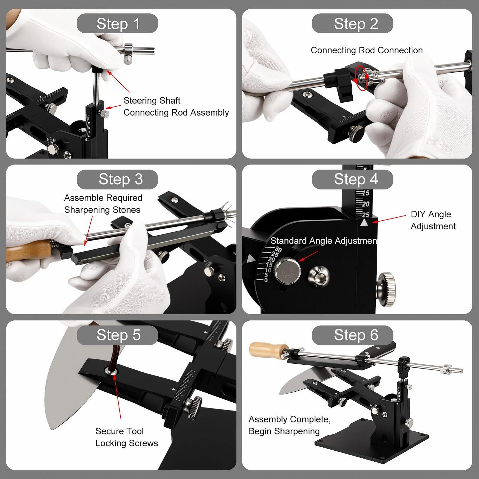 Система заточування з направляючими алюмінієвий сплав регульований кут 3 точильних камені (320, 800, 2000), фото №6 Система заточування з направляючими алюмінієвий сплав регульований кут 3 точильних камені (320, 800, 2000), фото №6