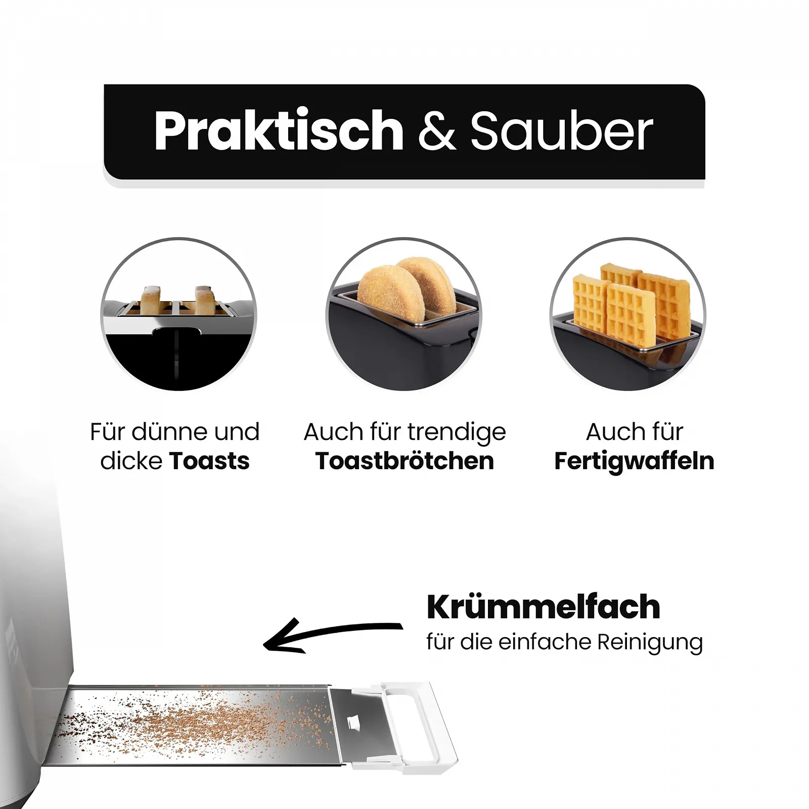 Тостер Bomann TA 6065 CB Білий, фото №3