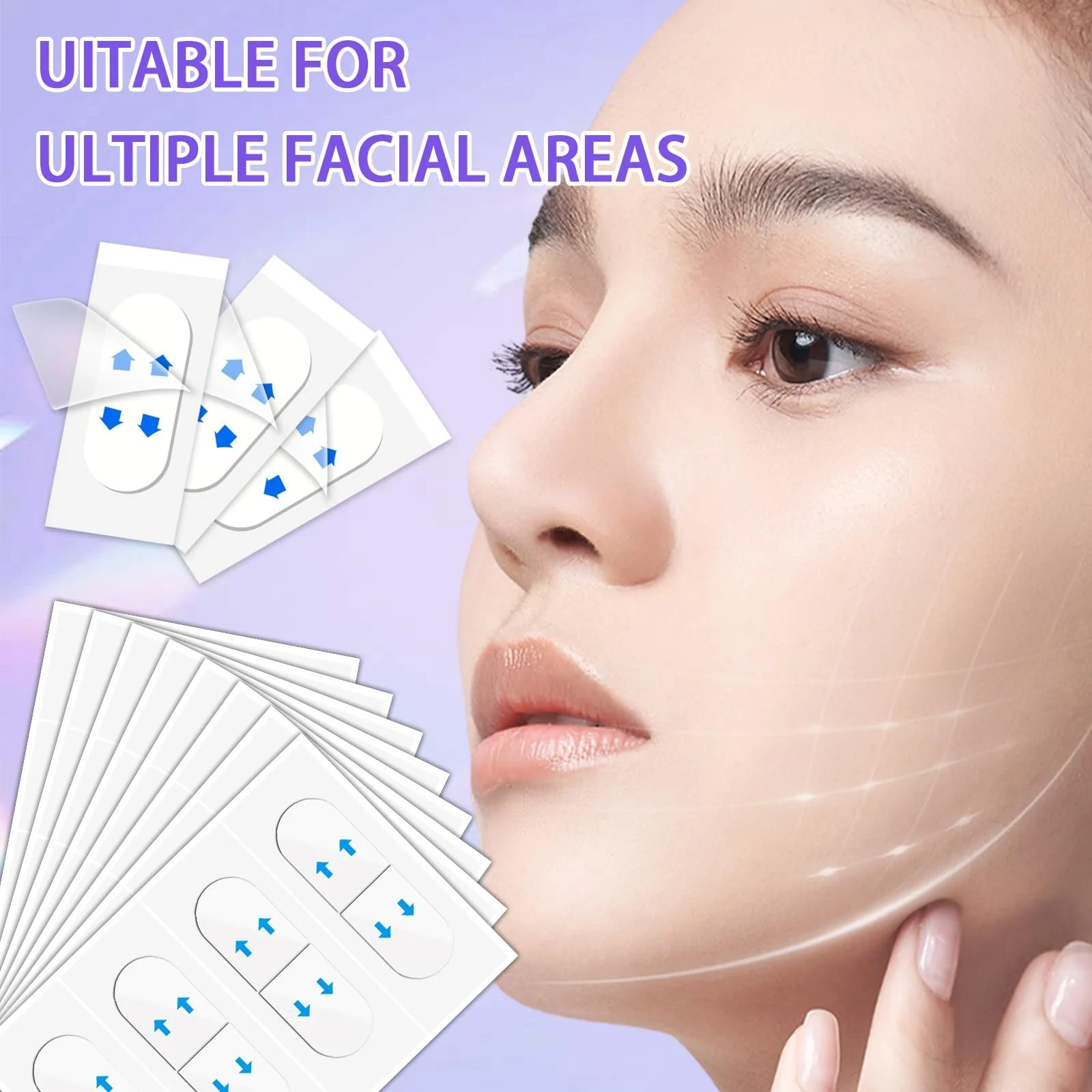 Стрічки для підтяжки обличчя Gjinxi Наліпка для підтяжки обличчя Невидима V-подібна (120 штук в упаковці), фото №7
