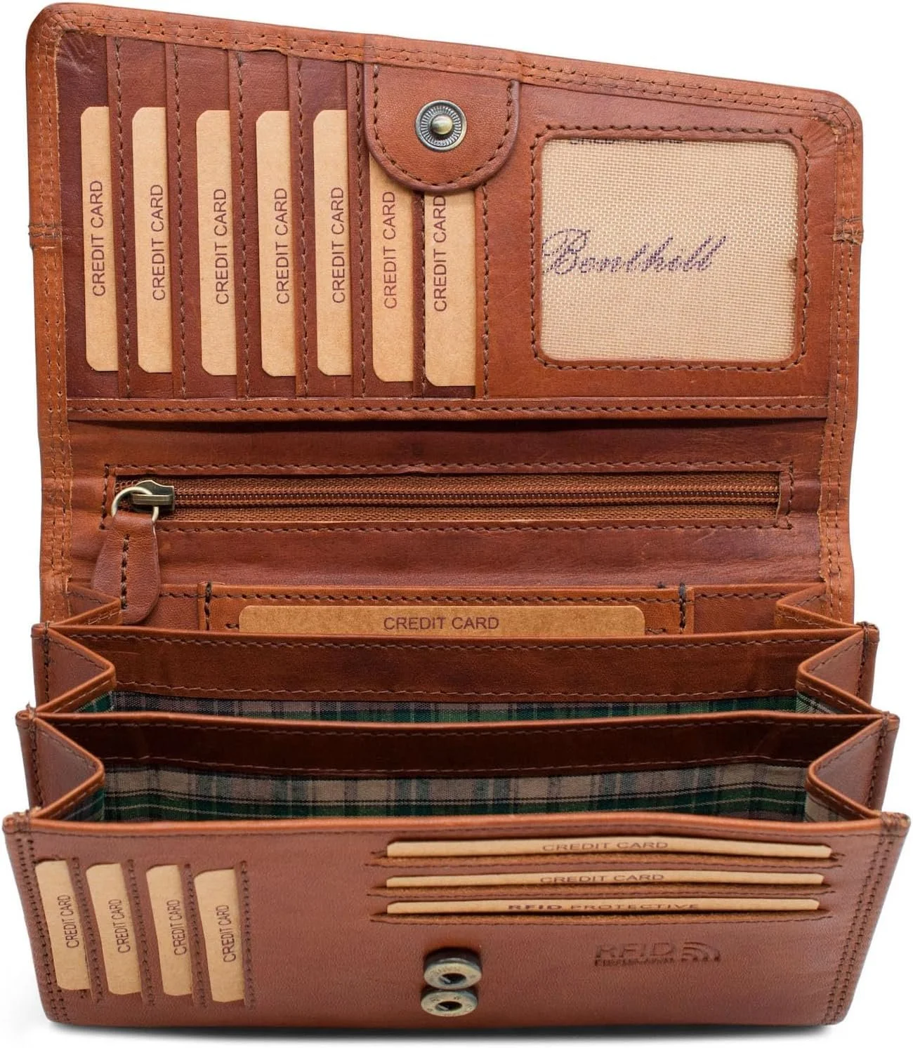 Жіночий гаманець Benthill RFID Коричневий - XXL, фото №3