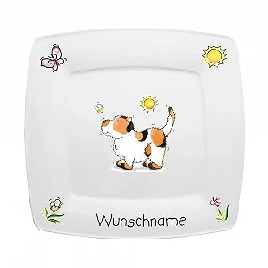 Детская Тарелка Doriantrade Квадратная для завтрака Фарфоровая Собака - Фото 1