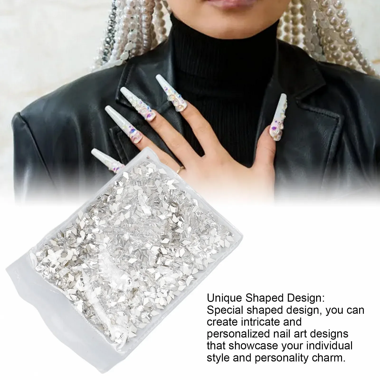 Набір страз блискучі унікальні прозорі кристали з плоскою задньою стінкою макіяжу, фото №4