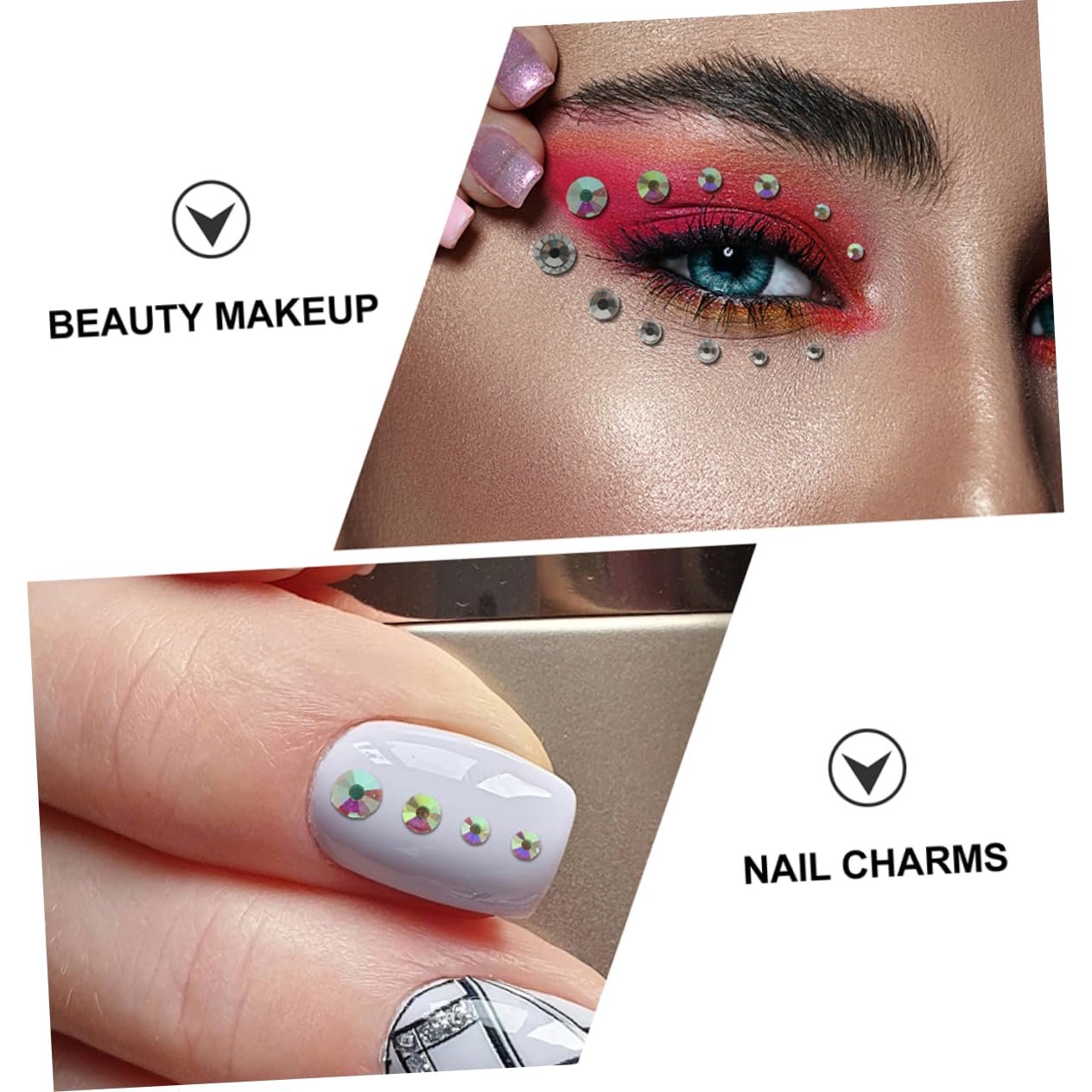 Набір страз для нігтів Healvian Діаманти Прозорі Асорті Великі 3D, фото №4