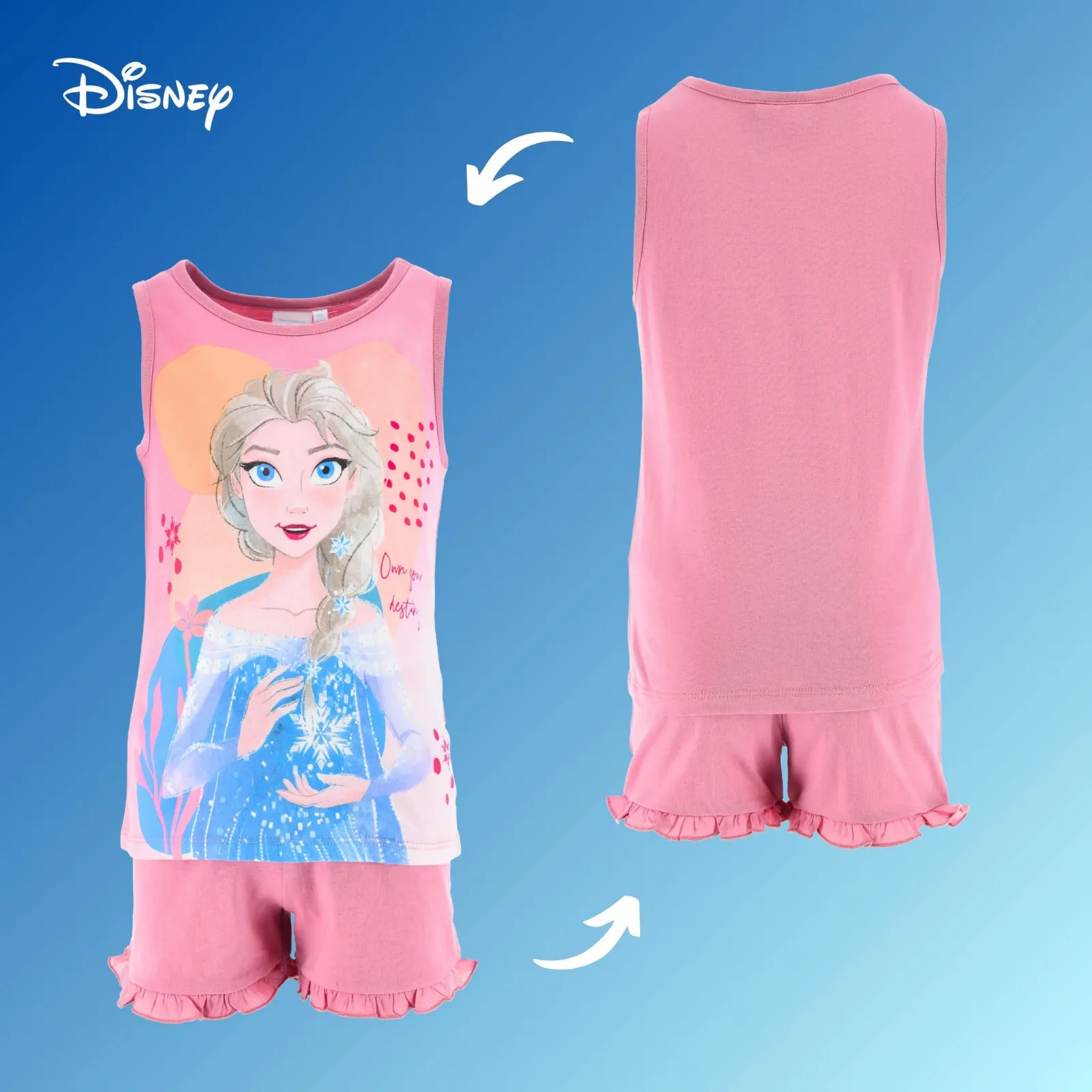 Піжама Disney Frozen для дівчат, комплект з 2 предметів, м'яка бавовняна піжама, фото №9 Піжама Disney Frozen для дівчат, комплект з 2 предметів, м'яка бавовняна піжама, фото №9