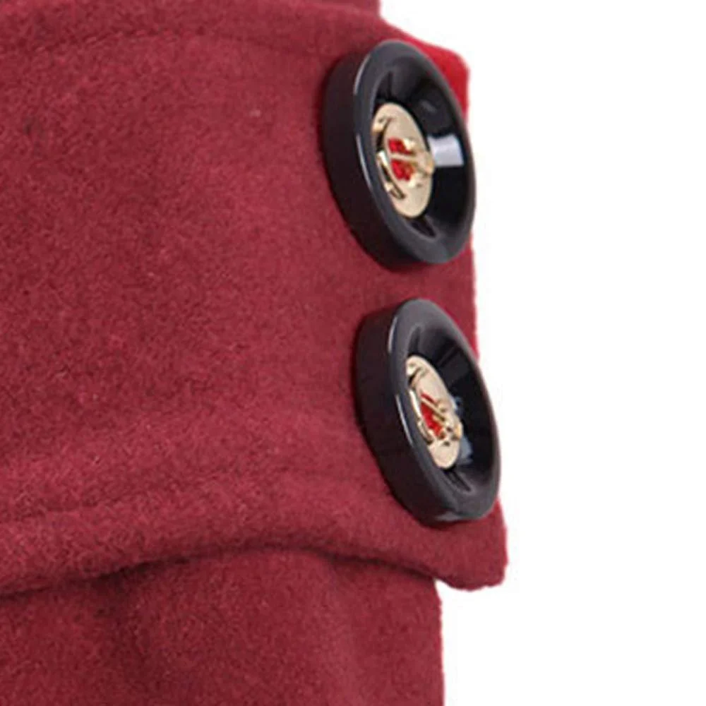 Женское зимнее пальто Ekrfxh с пуговицами, лацканами и приталенное макси-пальто, фото №5