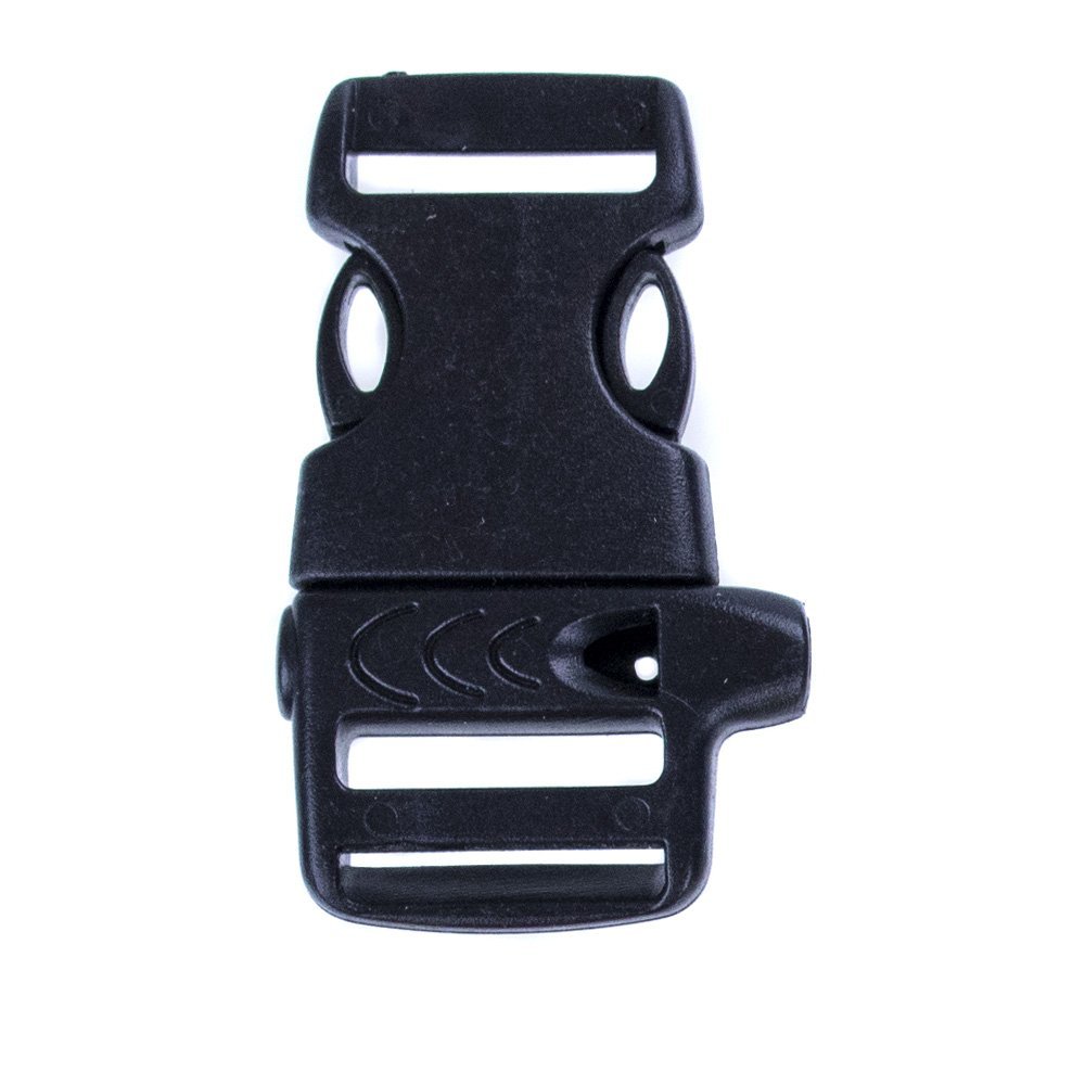 Пряжка зі свистком West Coast Paracord бокова 3/4" - для аварійного виживання, для браслета з паракорду - різні розміри пакування, чорний, 100 штук, фото №1