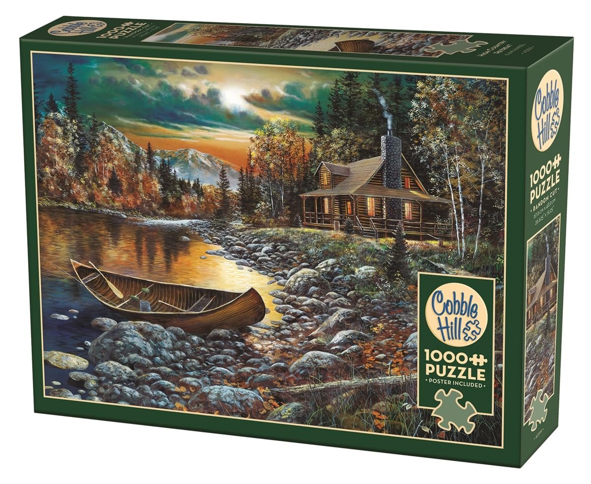 Пазл Cobble Hill Log Cabin by the Lake in Autumn 3840319 1000 деталей от 12 лет, фото №1