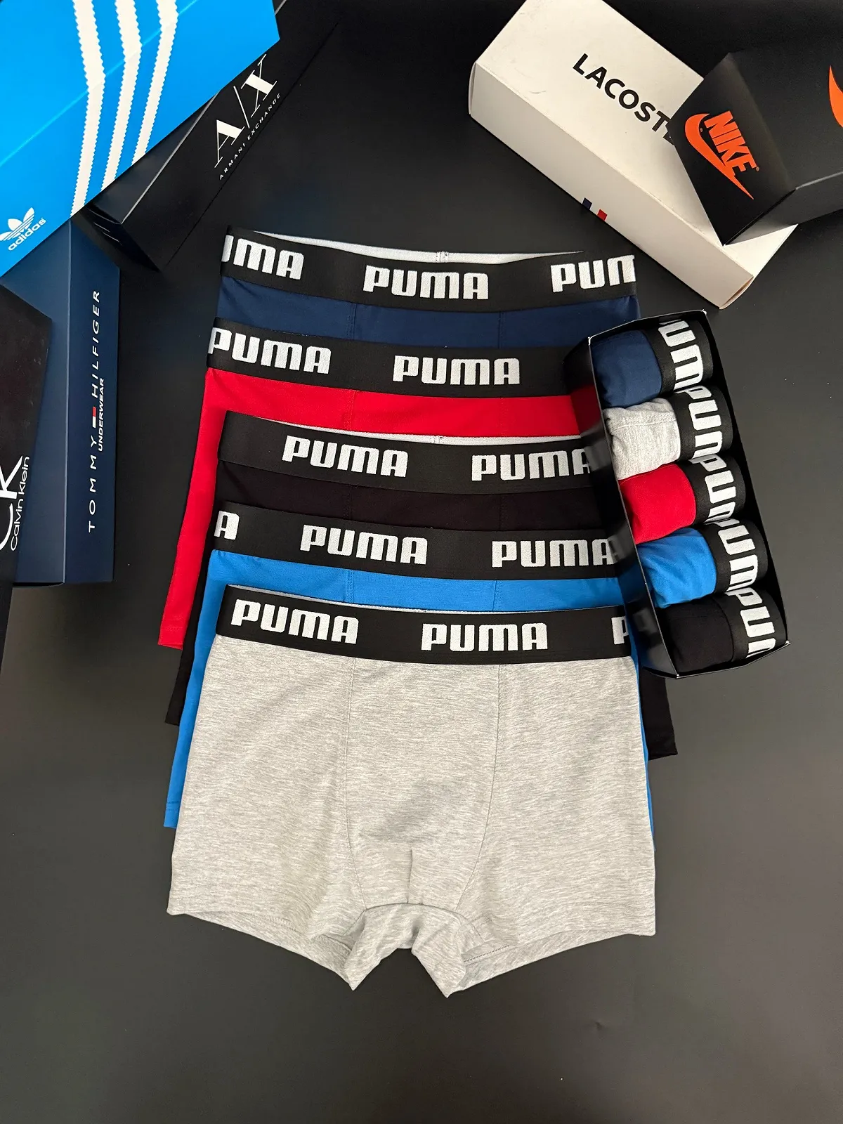 Мужские боксерские трусы комплект PUMA разноцветные, фото №7