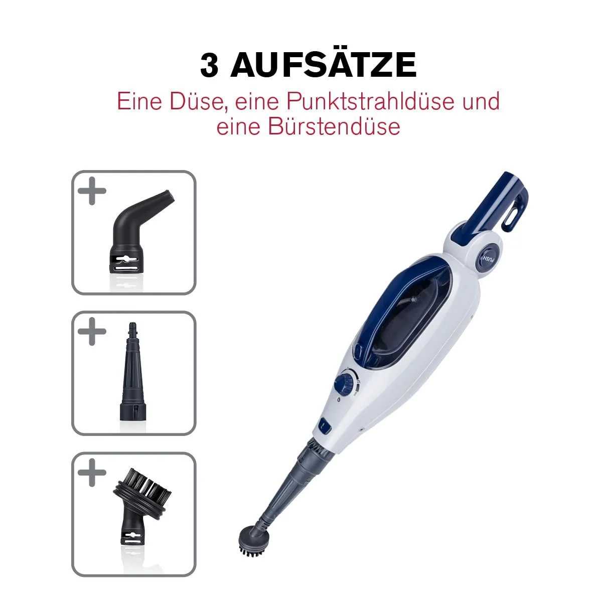 Парова швабра та ручний пароочисник Dirt Devil DD7004 1300 Вт 4 насадки, фото №3