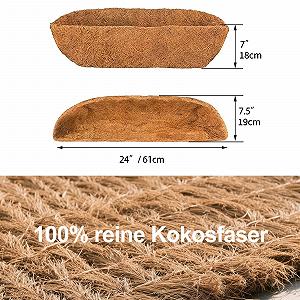 Змінні кокосові вкладиші 2 шт. 24" (60 см) для квіткових ящиків та підвісних кашпо synthetic.ua - Фото 1