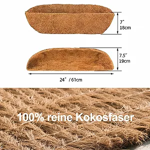 Сменные кокосовые вкладыши 2 шт. 24" (60 см) для цветочных ящиков и подвесных кашпо synthetic.ua - Фото 1