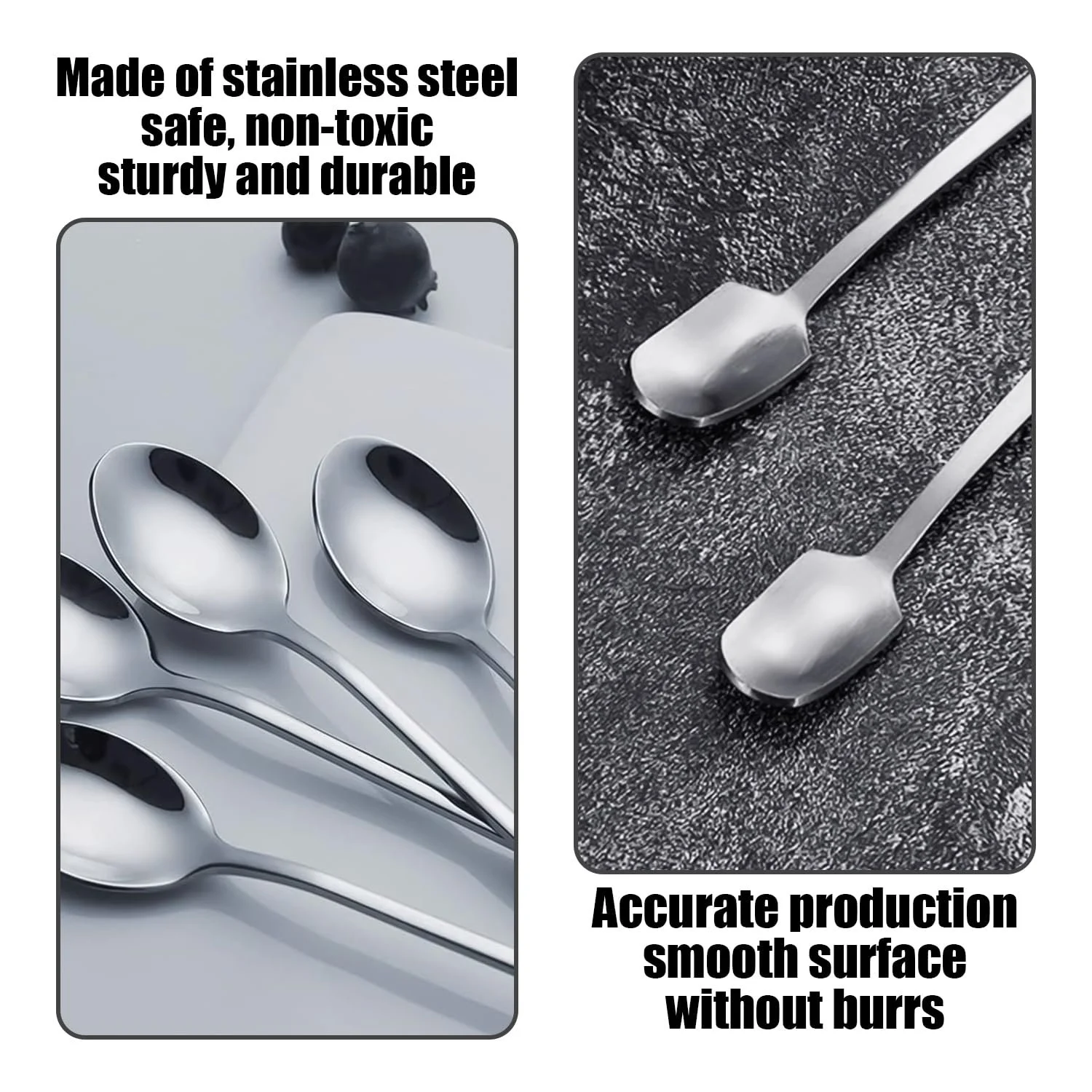 Ложка з нержавіючої сталі 4 шт і ложка для змішування, фото №3